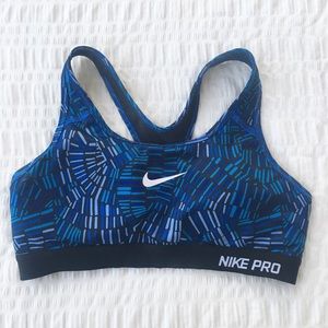 Nike Pro Blue Printed Sports Bra M
